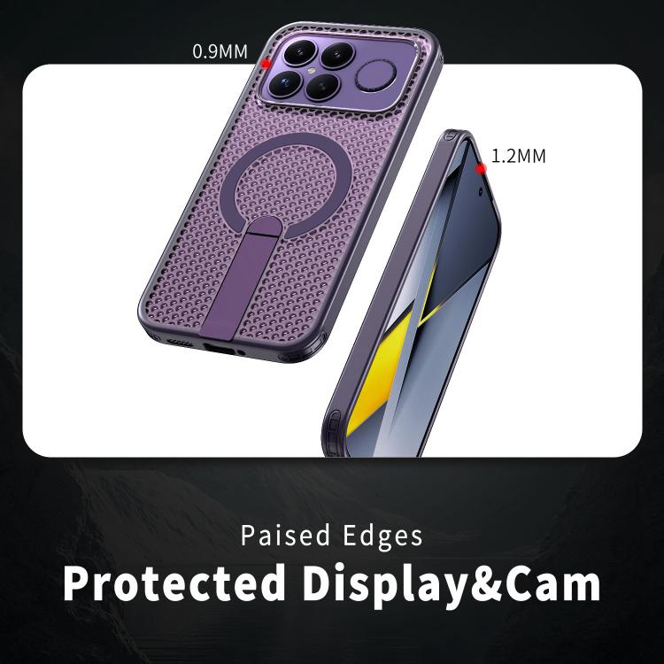 For Redmi K90 Pro Max / Poco F8 Ultra Honeycomb Cooling MagSafe Holder Phone Case