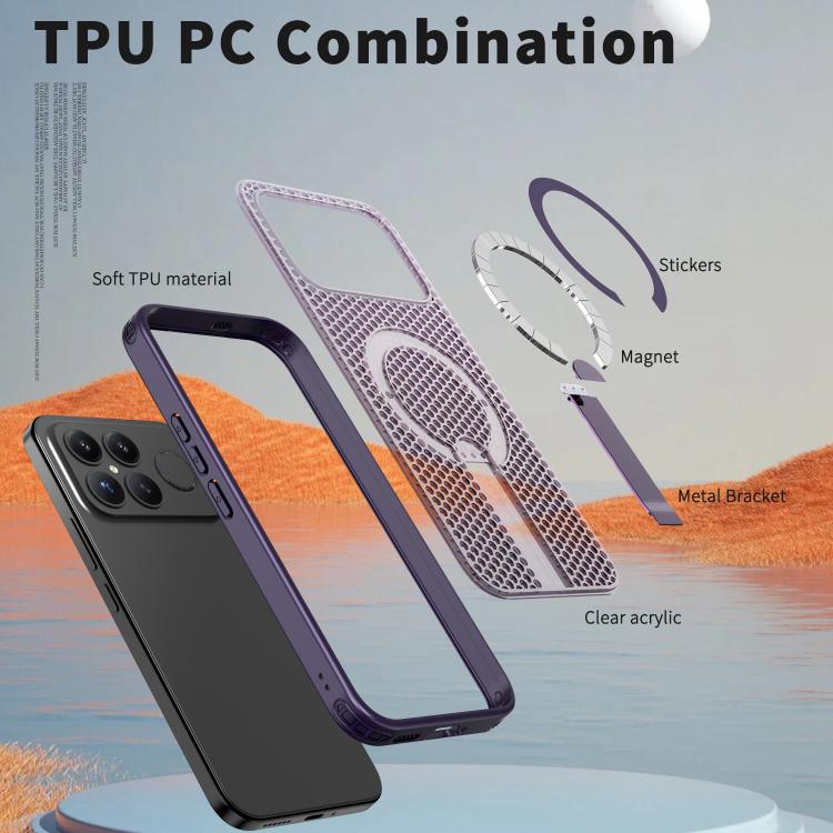 For Redmi K90 Pro Max / Poco F8 Ultra Honeycomb Cooling MagSafe Holder Phone Case
