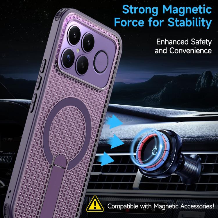 For Redmi K90 Pro Max / Poco F8 Ultra Honeycomb Cooling MagSafe Holder Phone Case