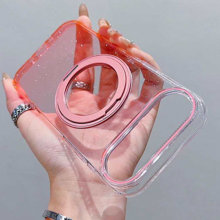 For iPhone Air Transparent Gradient 360 Degree Rotation Holder MagSafe Phone Case