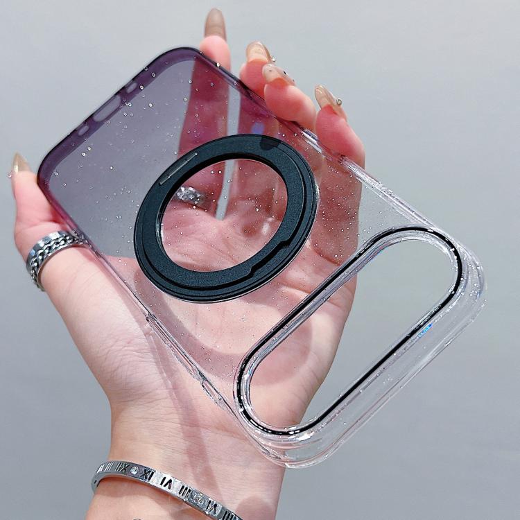 For iPhone Air Transparent Gradient 360 Degree Rotation Holder MagSafe Phone Case