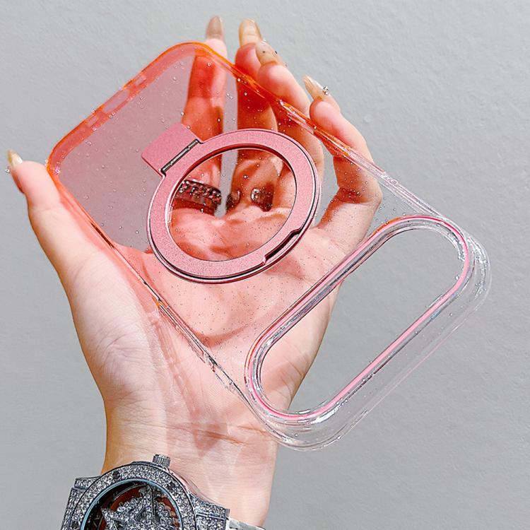 For iPhone Air Transparent Gradient Metal Ring Holder MagSafe Phone Case