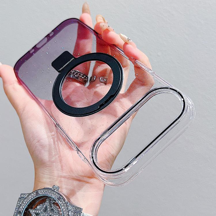 For iPhone Air Transparent Gradient Metal Ring Holder MagSafe Phone Case