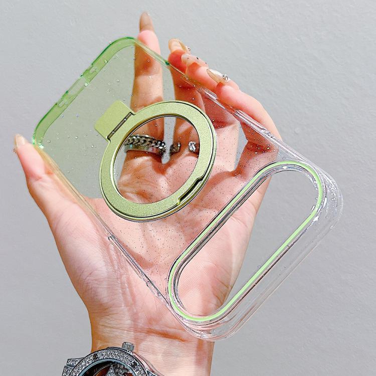 For iPhone Air Transparent Gradient Metal Ring Holder MagSafe Phone Case
