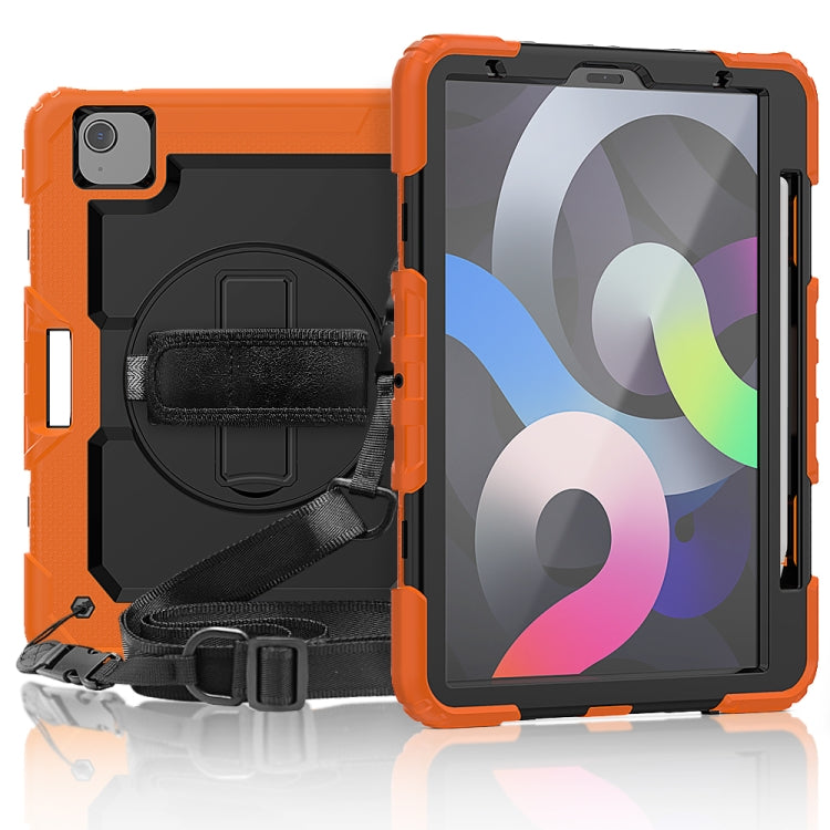 Shockproof Colorful Silicone + PC Protective Case with Holder & Shoulder Strap & Hand Strap & Pen Slot For iPad Air 2022 / 2020 10.9