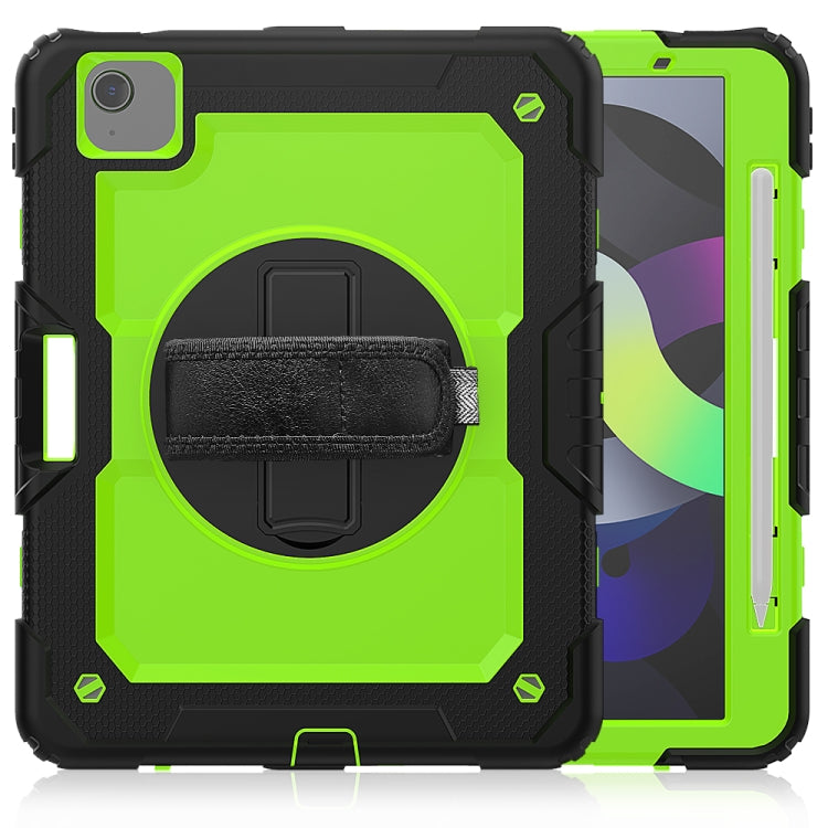 Shockproof Colorful Silicone + PC Protective Case with Holder & Shoulder Strap & Hand Strap & Pen Slot For iPad Air 2022 / 2020 10.9