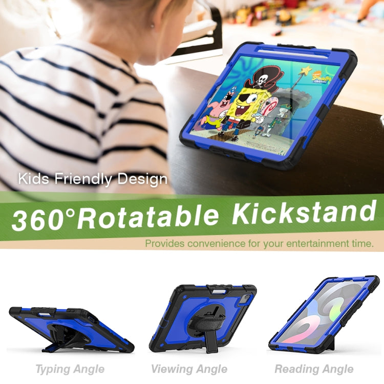 Shockproof Colorful Silicone + PC Protective Case with Holder & Shoulder Strap & Hand Strap & Pen Slot For iPad Air 2022 / 2020 10.9