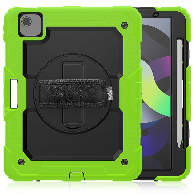 Shockproof Colorful Silicone + PC Protective Case with Holder & Shoulder Strap & Hand Strap & Pen Slot For iPad Air 2022 / 2020 10.9