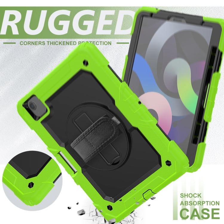 Shockproof Colorful Silicone + PC Protective Case with Holder & Shoulder Strap & Hand Strap & Pen Slot For iPad Air 2022 / 2020 10.9