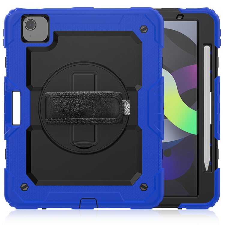 Shockproof Colorful Silicone + PC Protective Case with Holder & Shoulder Strap & Hand Strap & Pen Slot For iPad Air 2022 / 2020 10.9