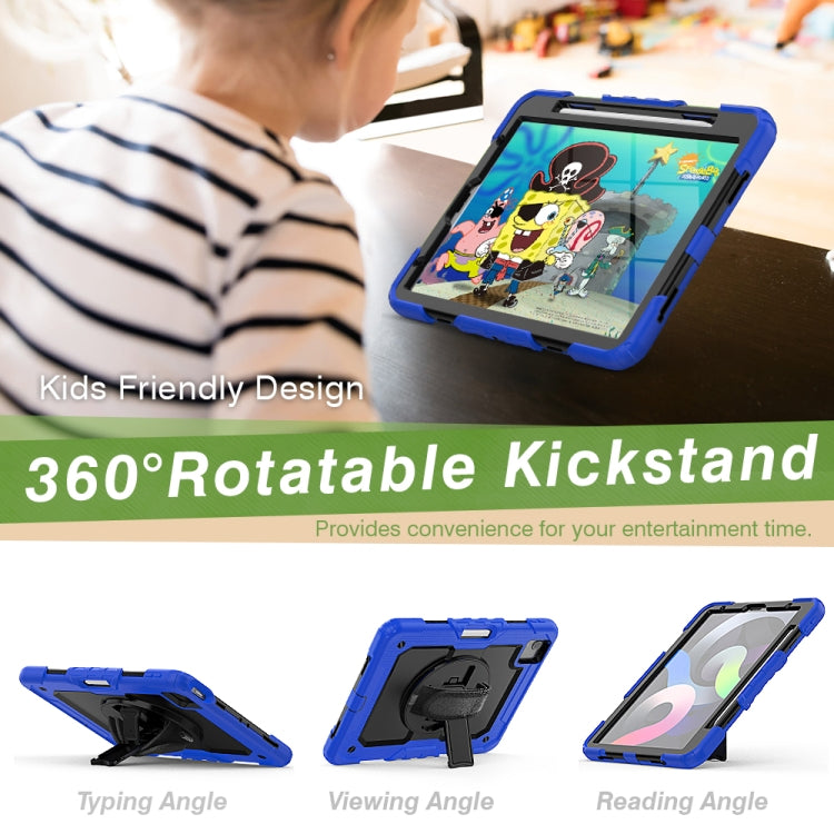 Shockproof Colorful Silicone + PC Protective Case with Holder & Shoulder Strap & Hand Strap & Pen Slot For iPad Air 2022 / 2020 10.9