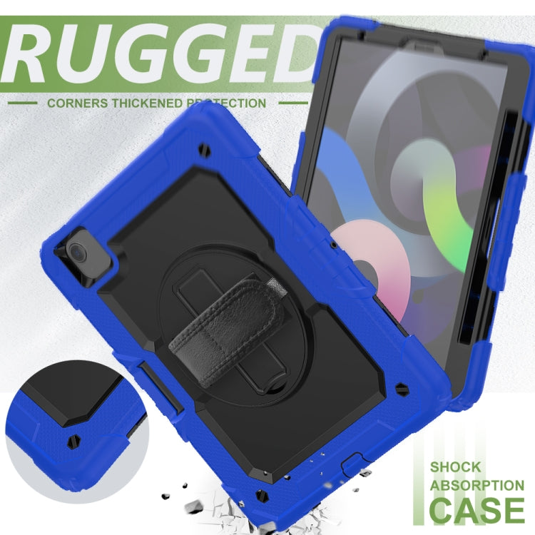 Shockproof Colorful Silicone + PC Protective Case with Holder & Shoulder Strap & Hand Strap & Pen Slot For iPad Air 2022 / 2020 10.9