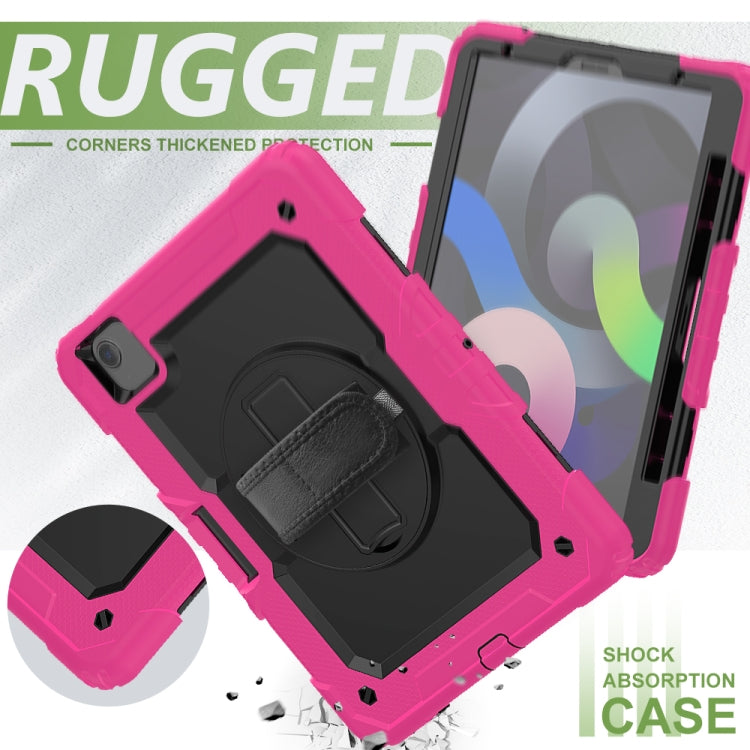 Shockproof Colorful Silicone + PC Protective Case with Holder & Shoulder Strap & Hand Strap & Pen Slot For iPad Air 2022 / 2020 10.9