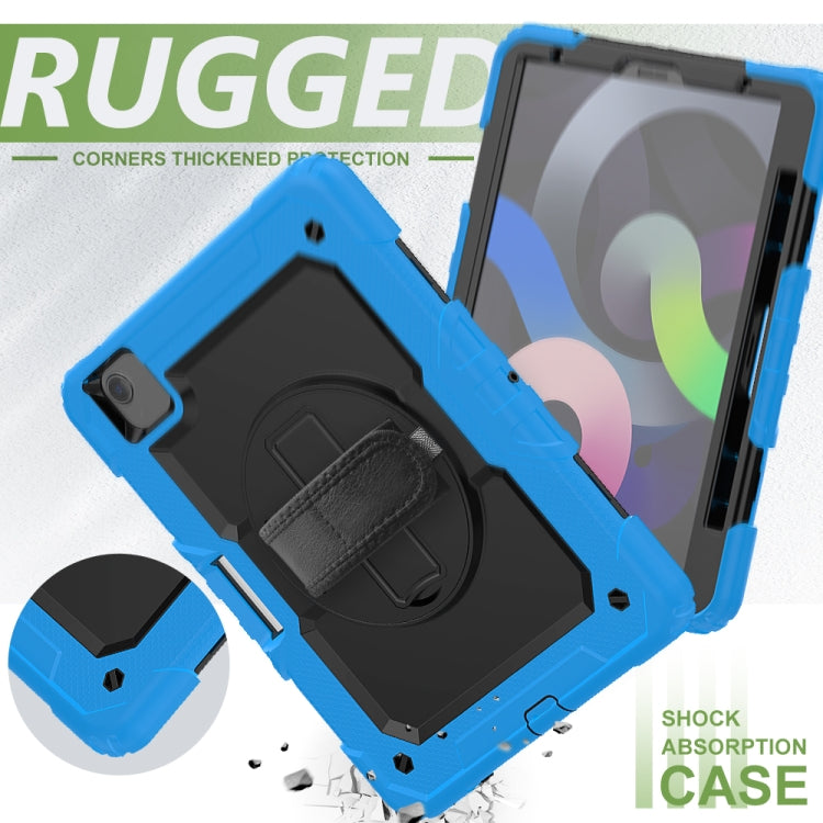 Shockproof Colorful Silicone + PC Protective Case with Holder & Shoulder Strap & Hand Strap & Pen Slot For iPad Air 2022 / 2020 10.9
