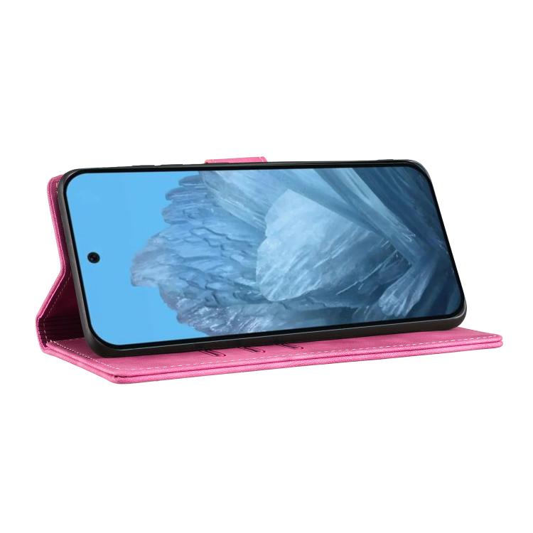 For Google Pixel 9 / 10 Pro Pen Heart Cat Embossed Leather Phone Case