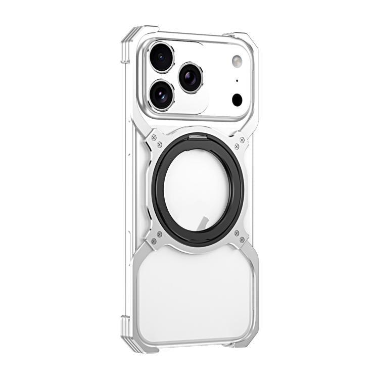 For iPhone 17 Pro Mechanical Arm Borderless MagSafe Holder Metal Phone Case