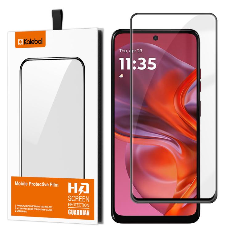 For Motorola Moto G05 Kalebol High-Aluminum Screen-Printed Full-Coverage Anti-Fingerprint Black-Bordered HD Tempered Glass Film