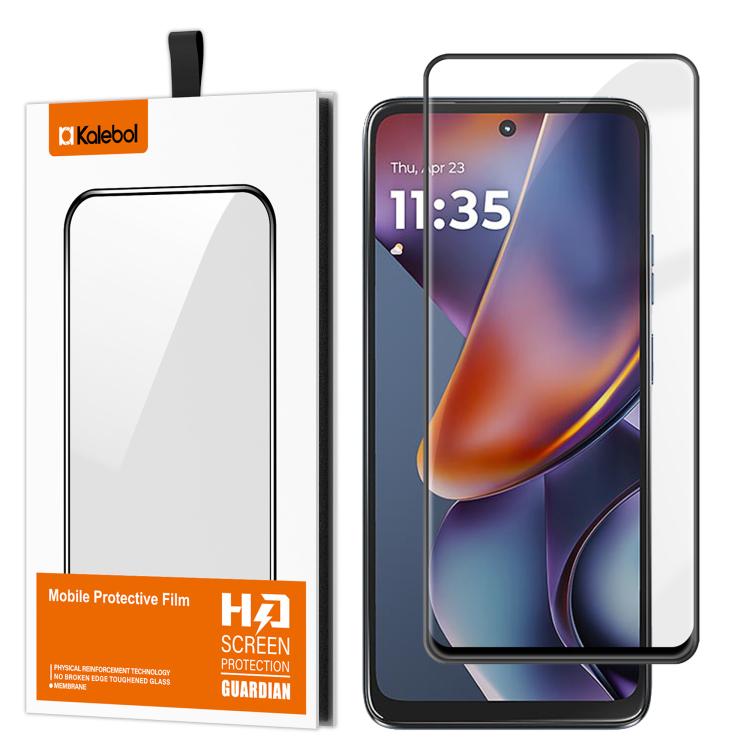 For Motorola Moto G 2025 Kalebol High-Aluminum Screen-Printed Full-Coverage Anti-Fingerprint Black-Bordered HD Tempered Glass Film