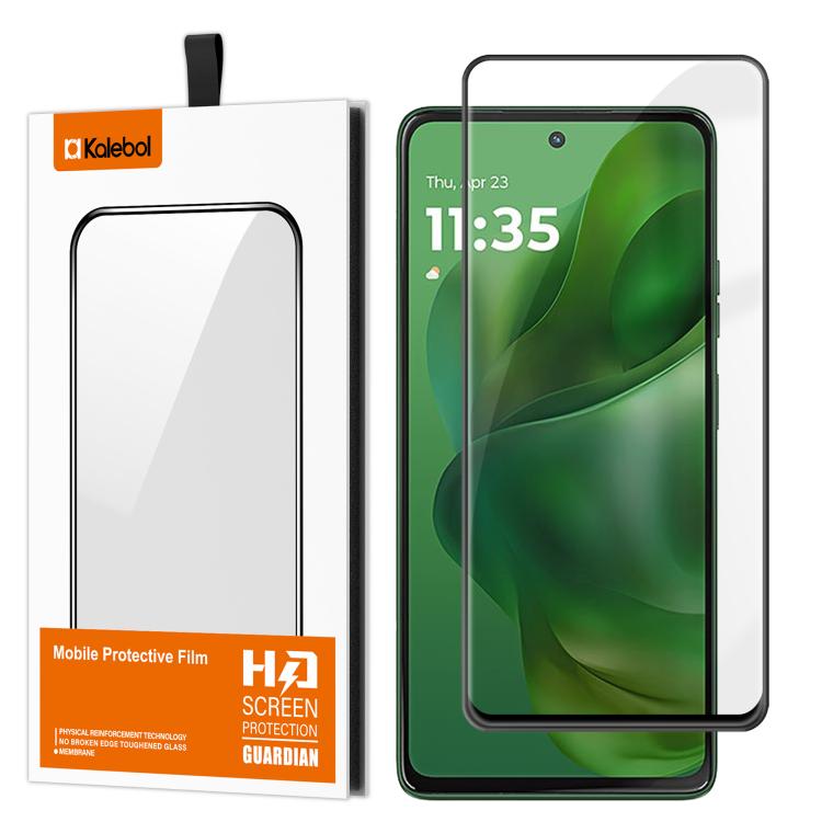 For Motorola Moto G Power 2025 Kalebol High-Aluminum Screen-Printed Full-Coverage Anti-Fingerprint Black-Bordered HD Tempered Glass Film
