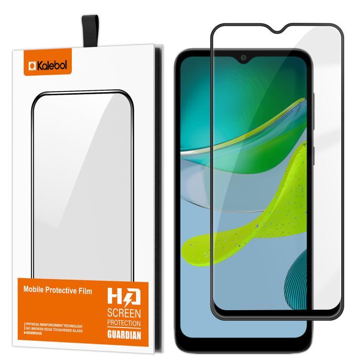 For Motorola Moto E13 Kalebol High-Aluminum Screen-Printed Full-Coverage Anti-Fingerprint Black-Bordered HD Tempered Glass Film
