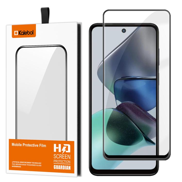 For Motorola Moto G23 Kalebol High-Aluminum Screen-Printed Full-Coverage Anti-Fingerprint Black-Bordered HD Tempered Glass Film