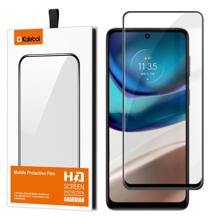 For Motorola Moto G42 Kalebol High-Aluminum Screen-Printed Full-Coverage Anti-Fingerprint Black-Bordered HD Tempered Glass Film