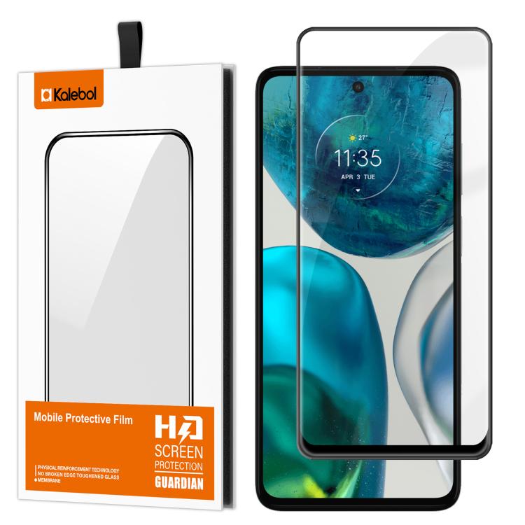 For Motorola Moto G52 Kalebol High-Aluminum Screen-Printed Full-Coverage Anti-Fingerprint Black-Bordered HD Tempered Glass Film