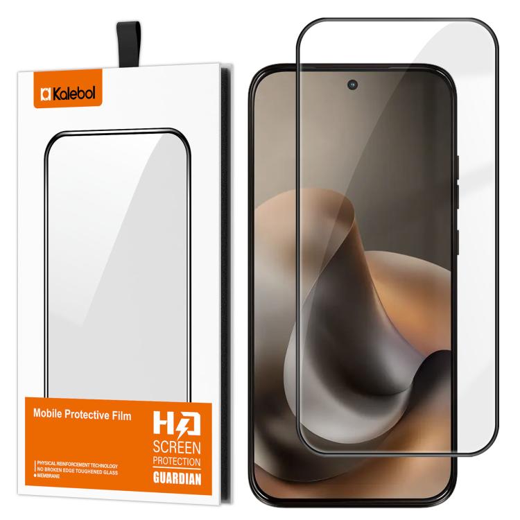 For Motorola Moto G77 5G Kalebol High-Aluminum Screen-Printed Full-Coverage Anti-Fingerprint Black-Bordered HD Tempered Glass Film