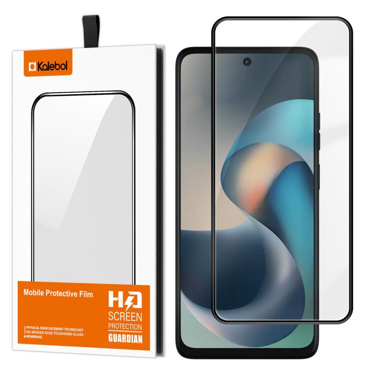 For Motorola Moto G57 5G Kalebol High-Aluminum Screen-Printed Full-Coverage Anti-Fingerprint Black-Bordered HD Tempered Glass Film