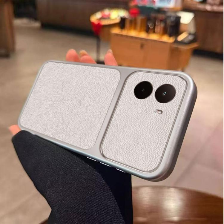For Xiaomi Poco M7 4G 169mm Large Window Leather Textured Coated TPU Phone Case - White