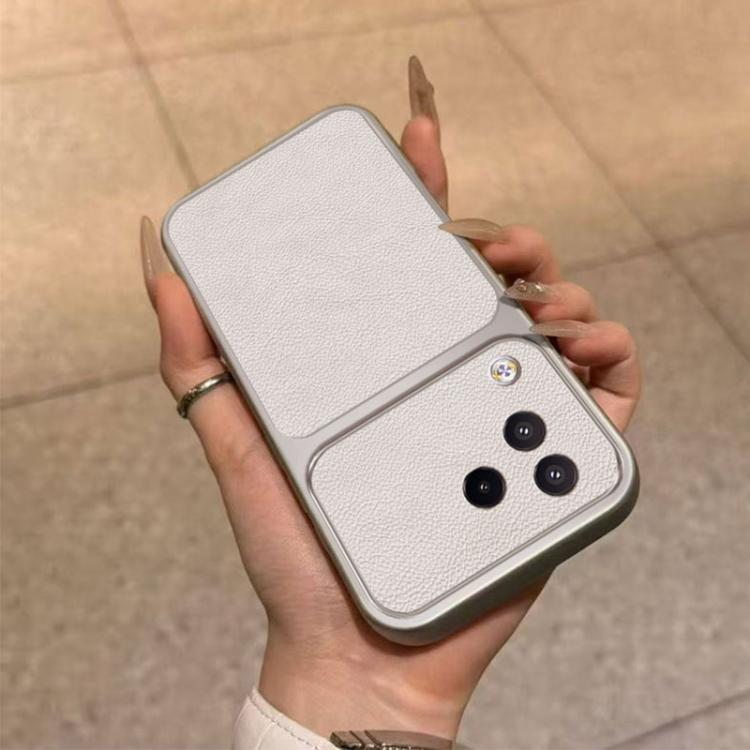 For Xiaomi Civi 3 Large Window Leather Textured Coated TPU Phone Case - White