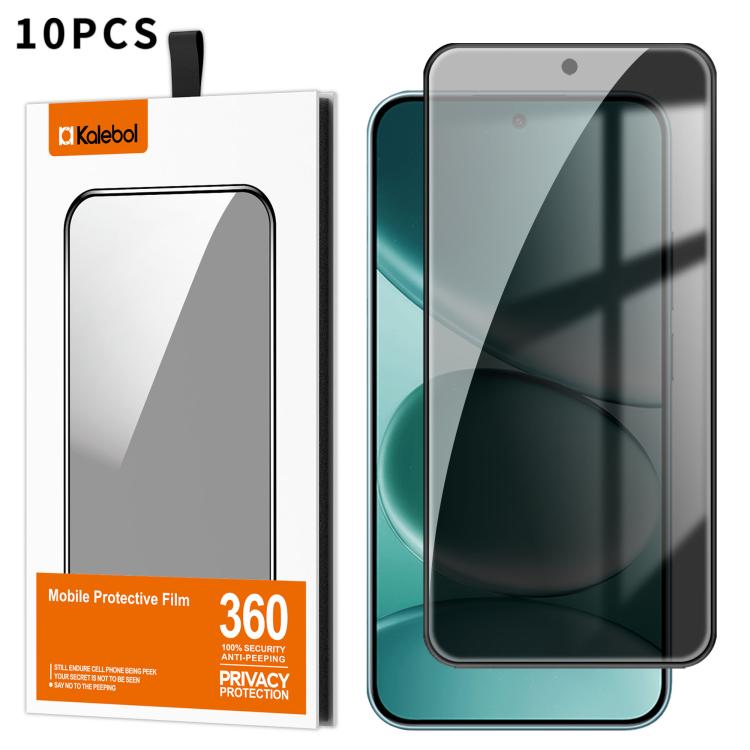 For Redmi Note 15 Pro 5G Global 163.6mm 10pcs Kalebol High-Aluminum Screen-Printed Full-Coverage Black-Border Privacy Tempered Glass Film