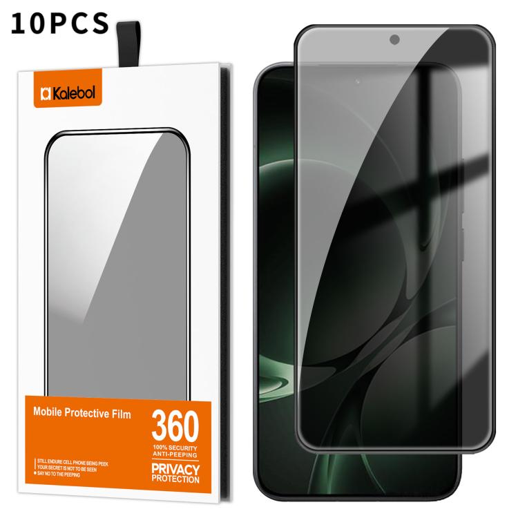 For Redmi K80 Ultra 10pcs Kalebol High-Aluminum Screen-Printed Full-Coverage Black-Border Privacy Tempered Glass Film