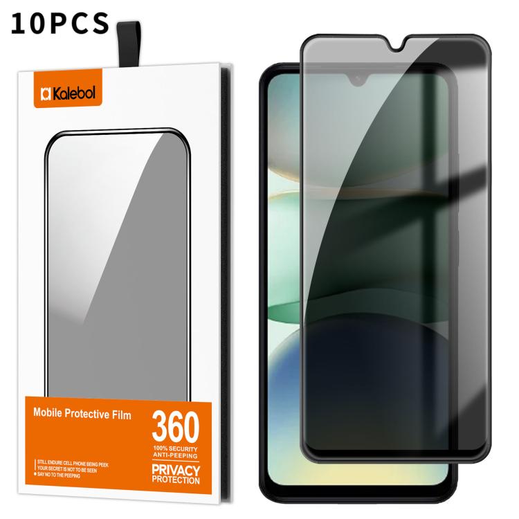 For Redmi A5 4G 171.7mm EU 10pcs Kalebol High-Aluminum Screen-Printed Full-Coverage Black-Border Privacy Tempered Glass Film