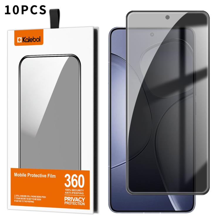 For Redmi K70 Ultra 10pcs Kalebol High-Aluminum Screen-Printed Full-Coverage Black-Border Privacy Tempered Glass Film