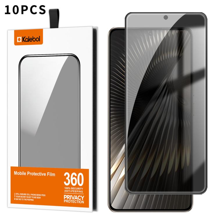 For Redmi Turbo 3 10pcs Kalebol High-Aluminum Screen-Printed Full-Coverage Black-Border Privacy Tempered Glass Film