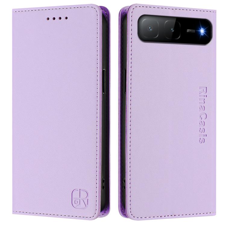 For Tecno Spark Go 5G 2025 / Hot 60i 5G RC01 Dual-Folded Magnetic Suction RFID Leather Phone Case