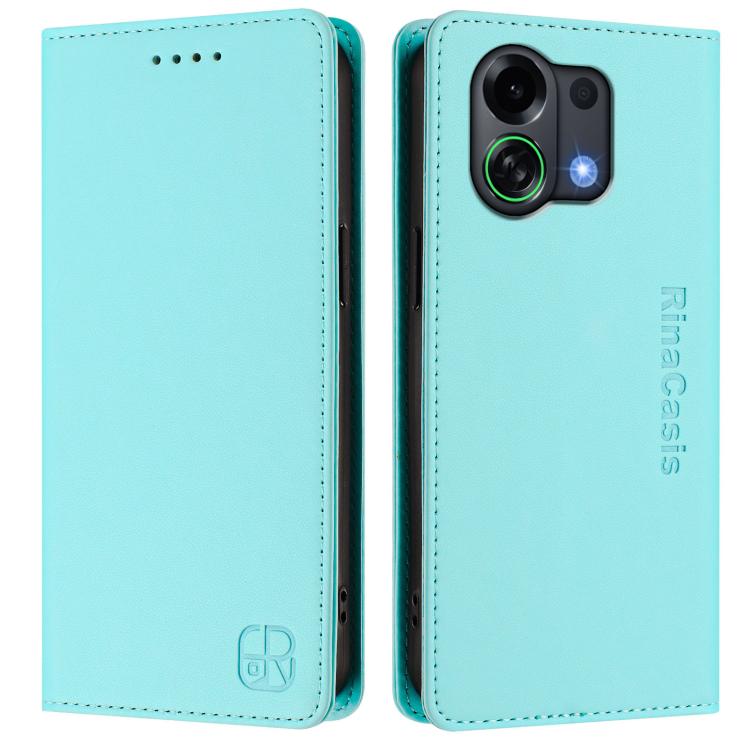 For OPPO K13 Turbo 5G / K13 Turbo Pro 5G RC01 Dual-Folded Magnetic Suction RFID Leather Phone Case