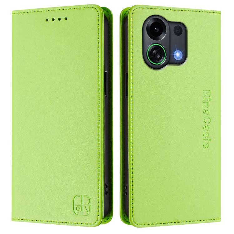 For OPPO K13 Turbo 5G / K13 Turbo Pro 5G RC01 Dual-Folded Magnetic Suction RFID Leather Phone Case