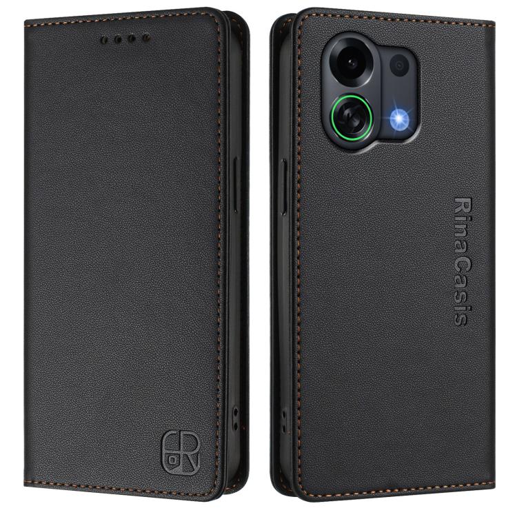 For OPPO K13 Turbo 5G / K13 Turbo Pro 5G RC01 Dual-Folded Magnetic Suction RFID Leather Phone Case