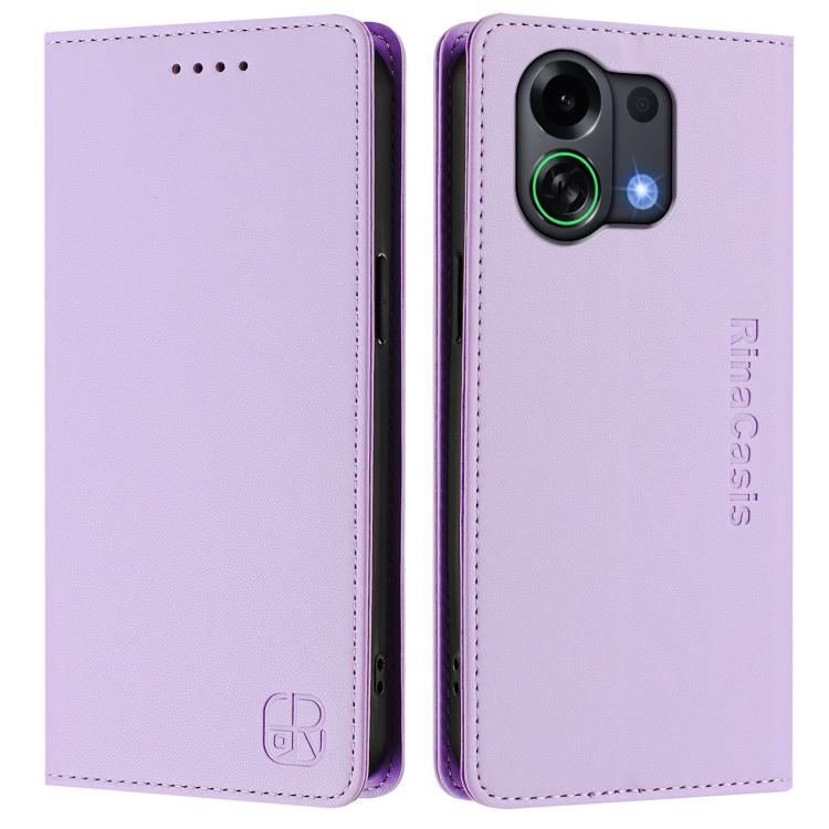For OPPO K13 Turbo 5G / K13 Turbo Pro 5G RC01 Dual-Folded Magnetic Suction RFID Leather Phone Case