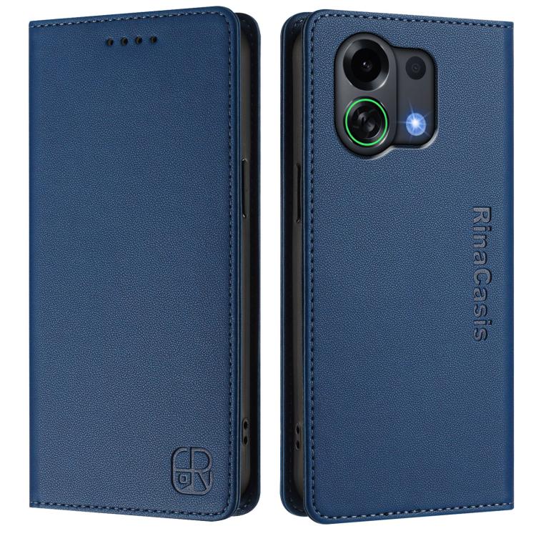 For OPPO K13 Turbo 5G / K13 Turbo Pro 5G RC01 Dual-Folded Magnetic Suction RFID Leather Phone Case