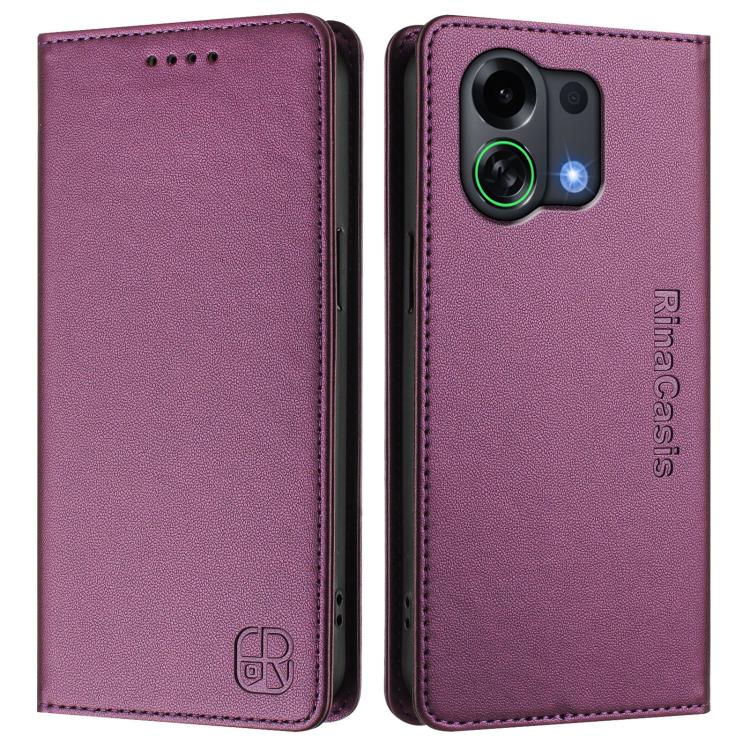 For OPPO K13 Turbo 5G / K13 Turbo Pro 5G RC01 Dual-Folded Magnetic Suction RFID Leather Phone Case