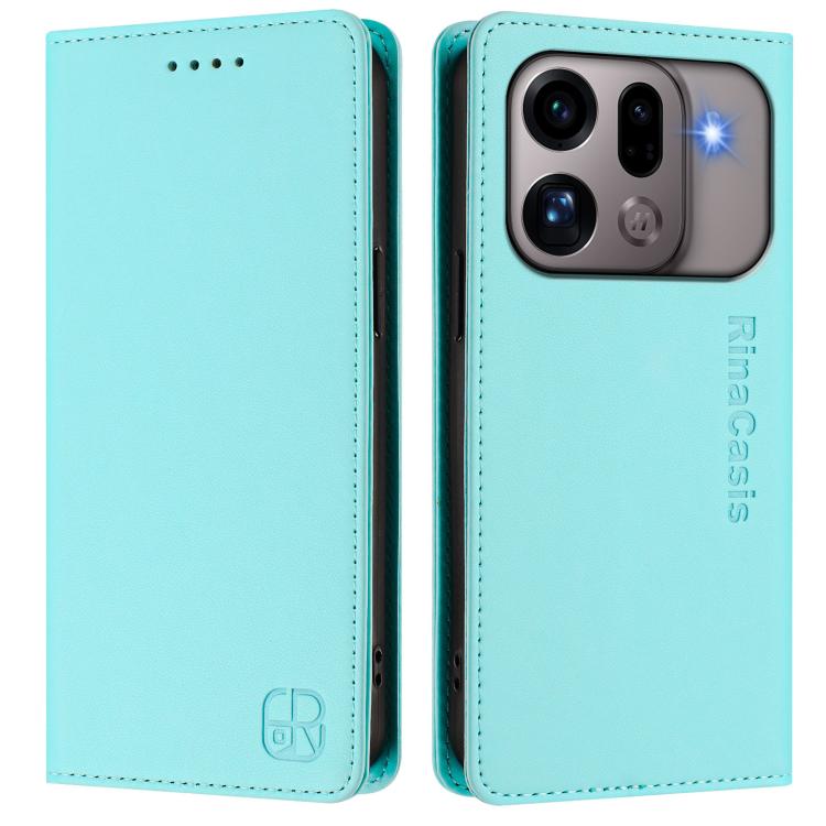 For OPPO Find X9s Pro 5G RC01 Dual-Folded Magnetic Suction RFID Leather Phone Case