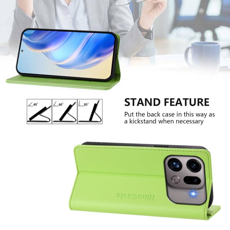 For OPPO Find X9s Pro 5G RC01 Dual-Folded Magnetic Suction RFID Leather Phone Case