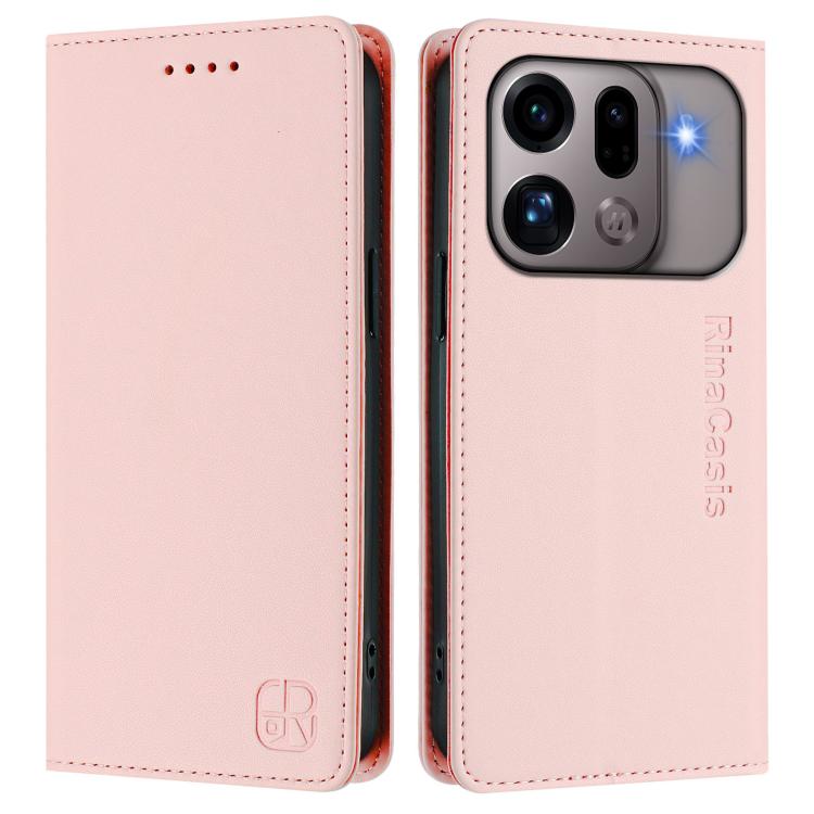 For OPPO Find X9s Pro 5G RC01 Dual-Folded Magnetic Suction RFID Leather Phone Case