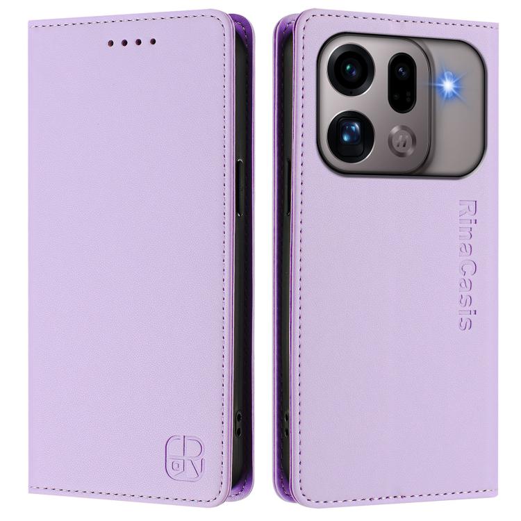 For OPPO Find X9s Pro 5G RC01 Dual-Folded Magnetic Suction RFID Leather Phone Case
