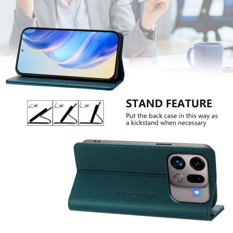 For OPPO Find X9s Pro 5G RC01 Dual-Folded Magnetic Suction RFID Leather Phone Case