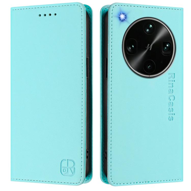 For OPPO Find X9 Ultra RC01 Dual-Folded Magnetic Suction RFID Leather Phone Case