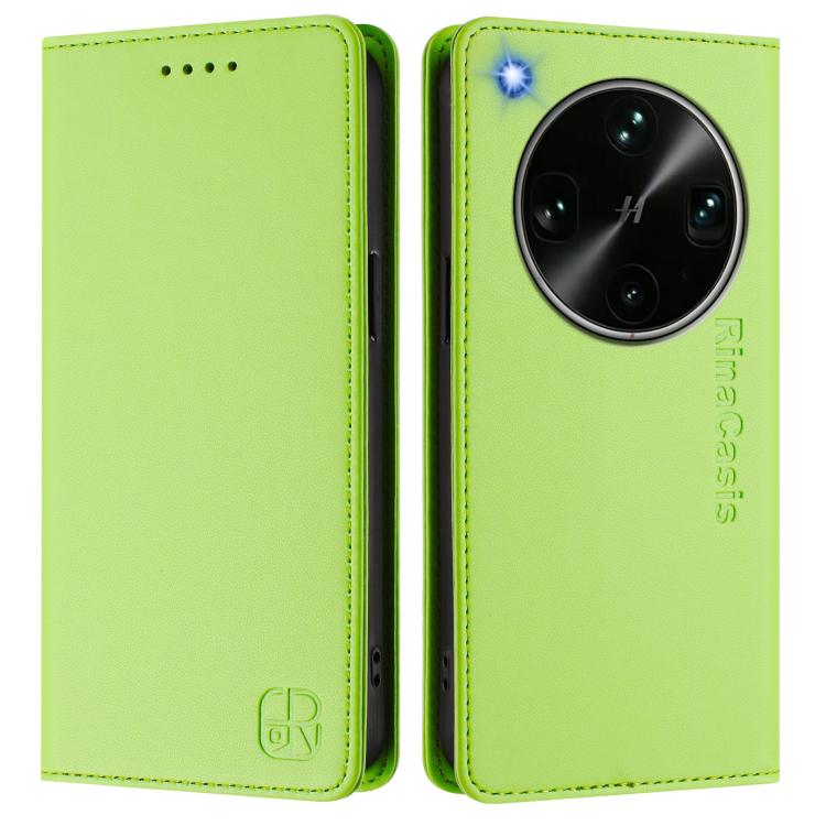 For OPPO Find X9 Ultra RC01 Dual-Folded Magnetic Suction RFID Leather Phone Case